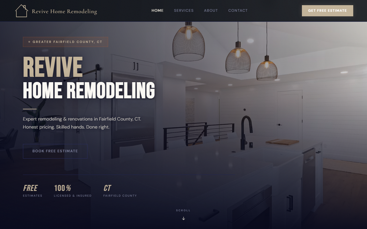 Revive Home Remodeling website